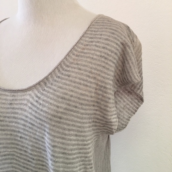 Eileen Fisher Knit Light Gray Linen Top Small - Picture 4 of 8